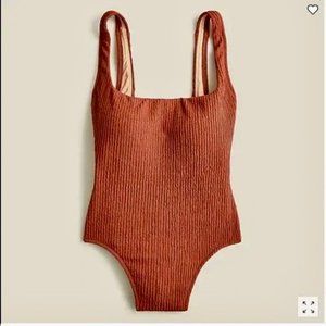 J.Crew Clay Tile Square Neck Ribbed One Piece Swimsuit